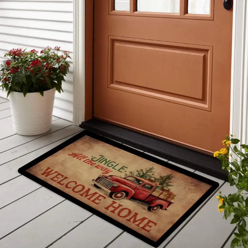 Karácsonyi mintás egyedi lábtörlő - kültéri karácsonyi dekoráció