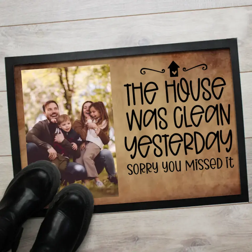 Képes és feliratos lábtörlő