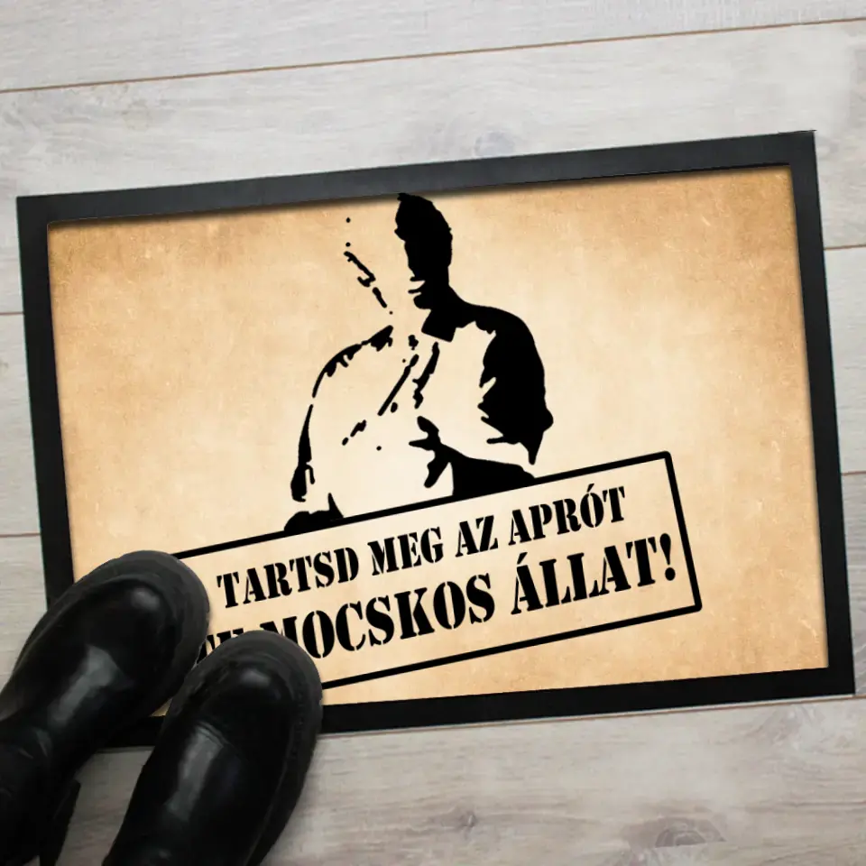 Egyedi lábtörlő vicces feliratokkal