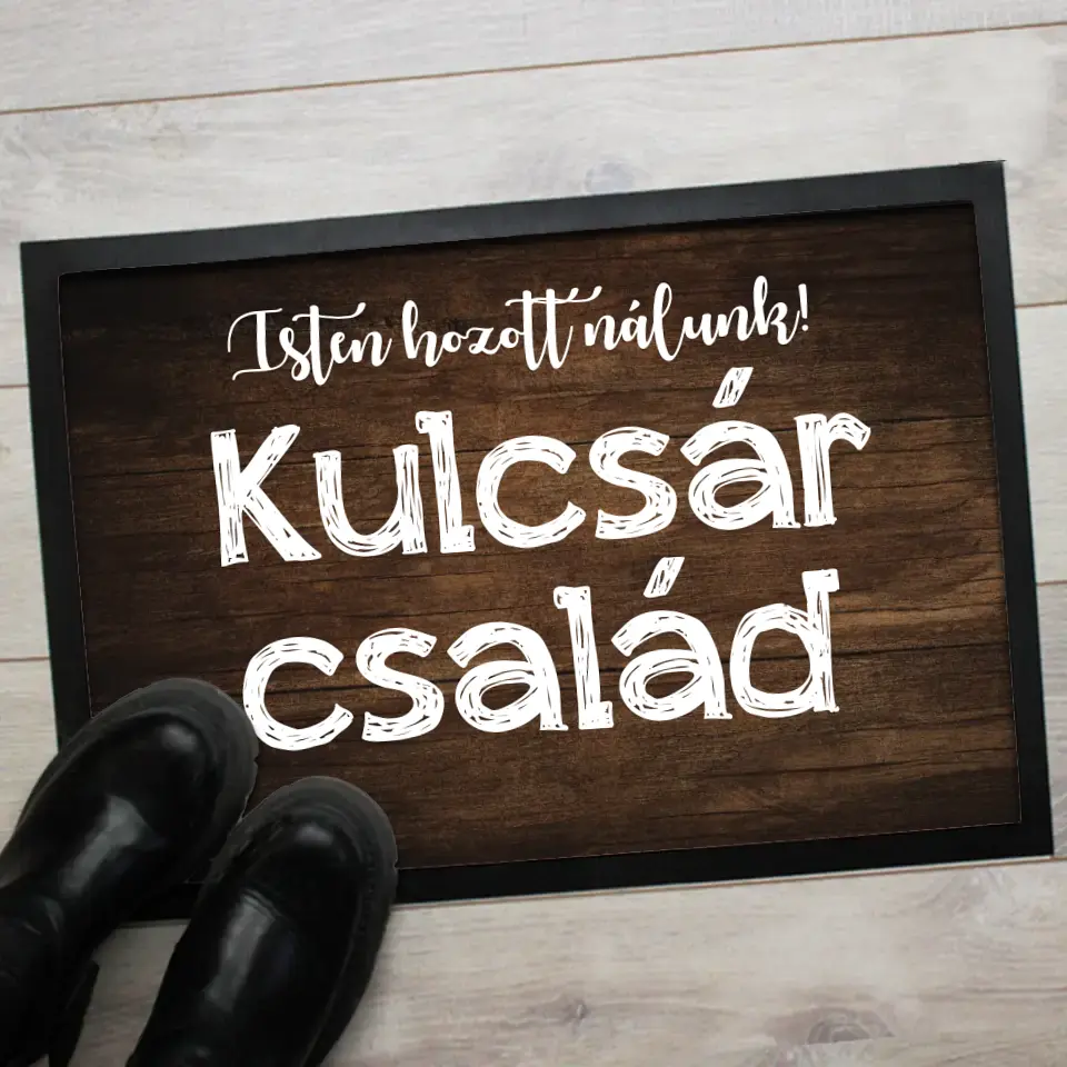 Isten hozott nálunk szerkeszthető lábtörlő