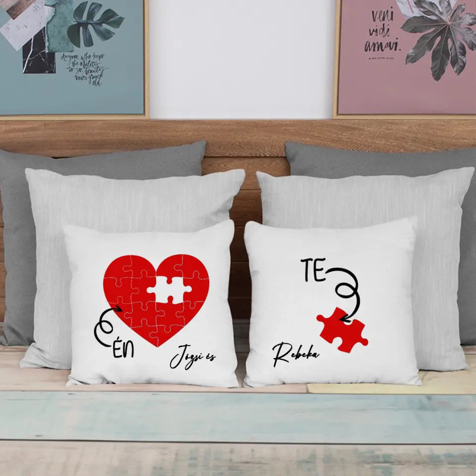 Puzzle love Valentin napi páros párna szett