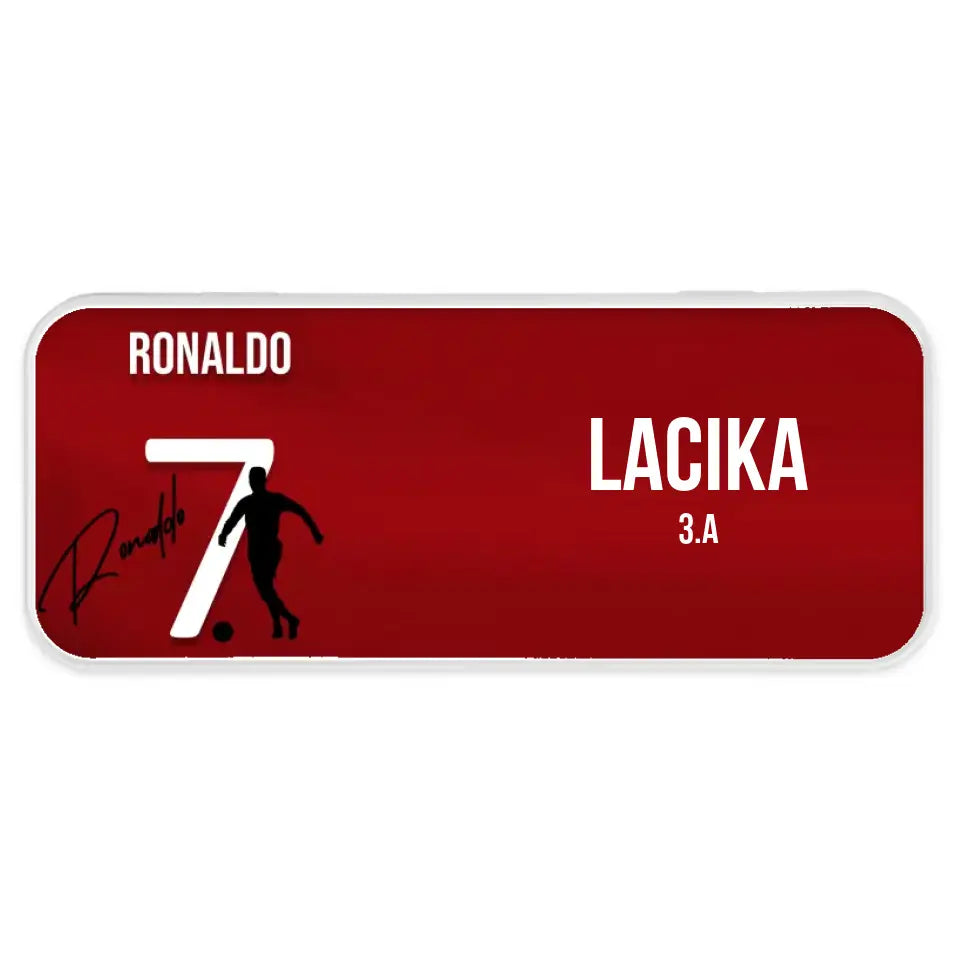 Személyre szabható Ronaldo egyedi neves tolltartó