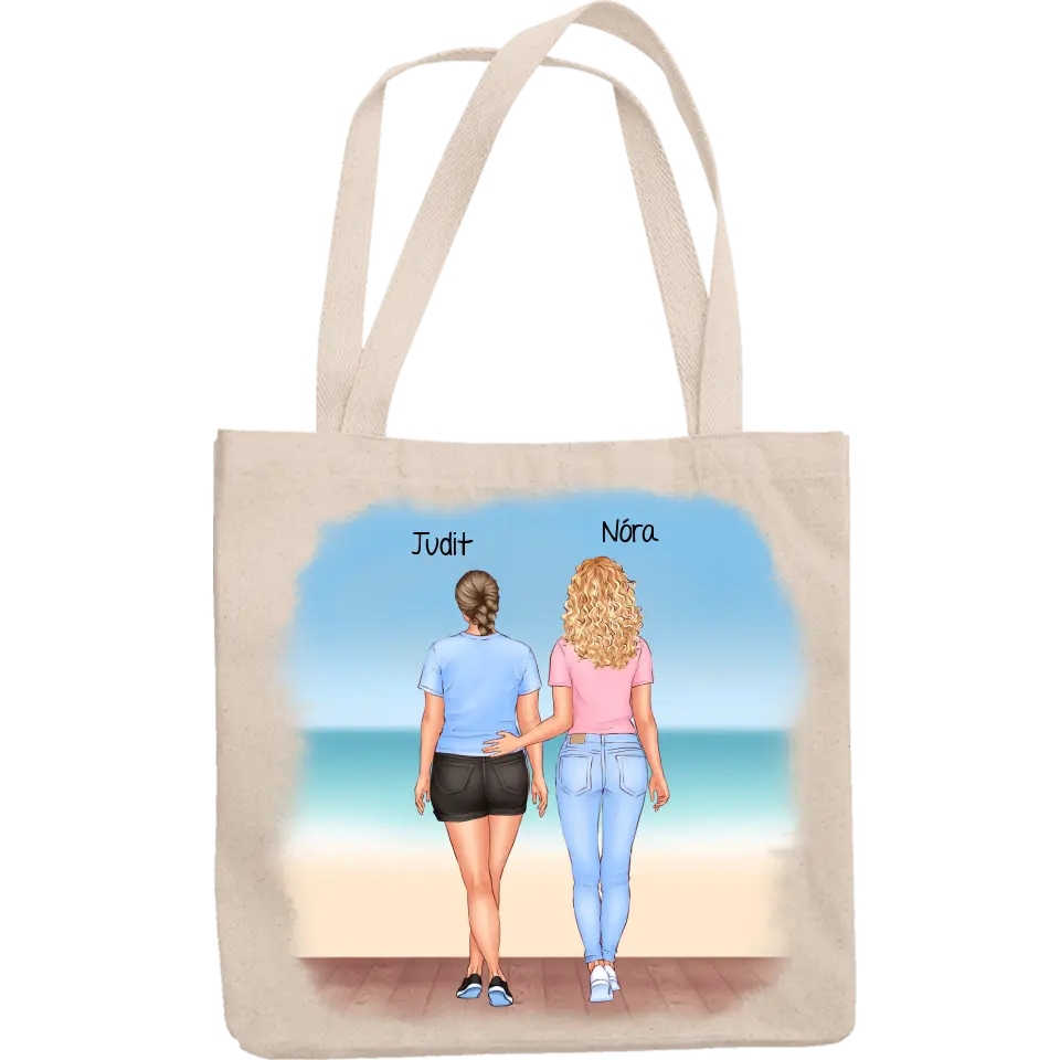 Személyre szabható legjobb barátnős vászontáska