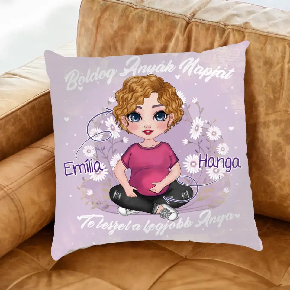 Egyedi anyák napi ajándék cuki karakteres telinyomatos FullPrint párna