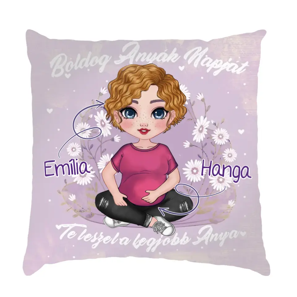 Egyedi anyák napi ajándék cuki karakteres telinyomatos FullPrint párna