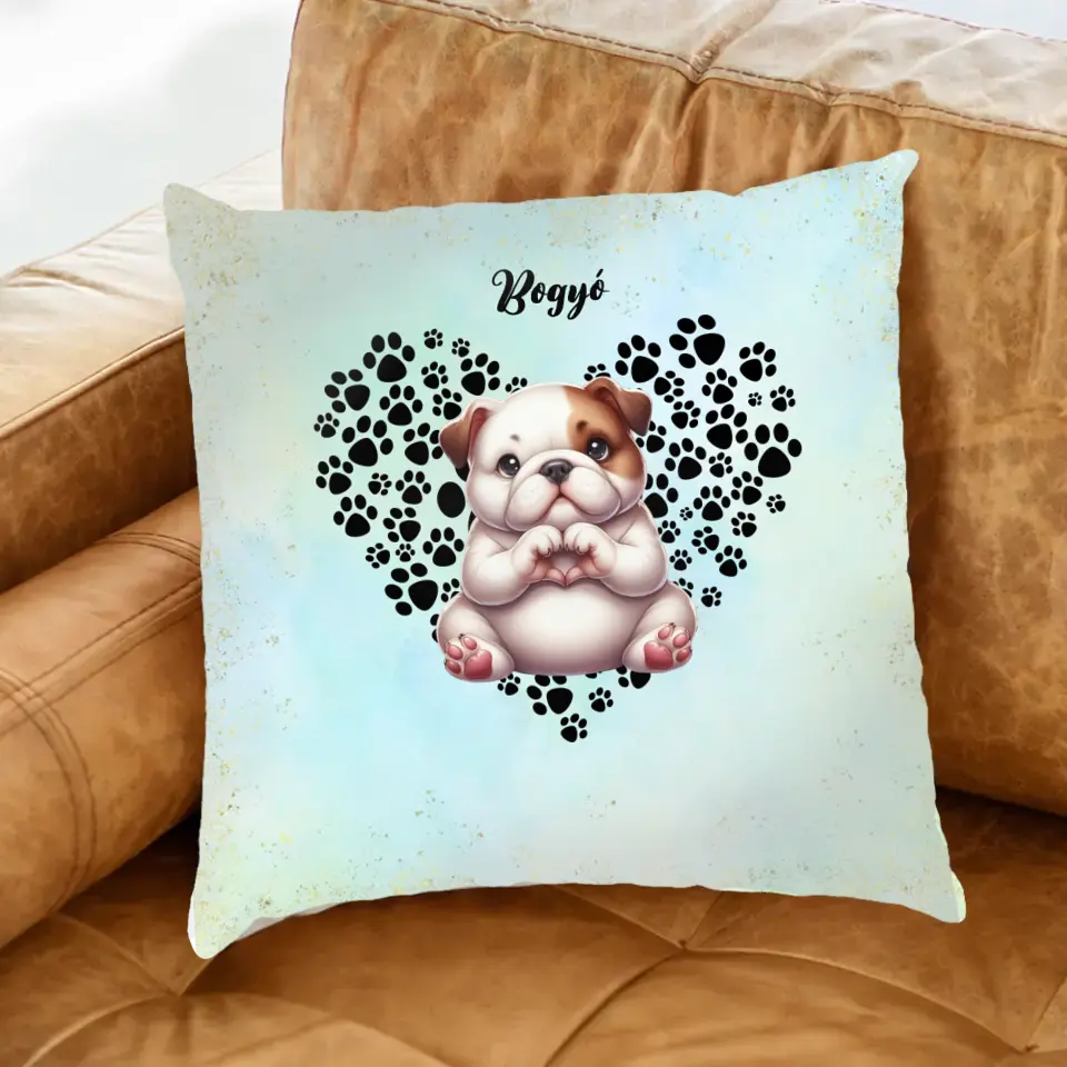Aranyos szerkeszthető kutyás telinyomatos Fullprint párna