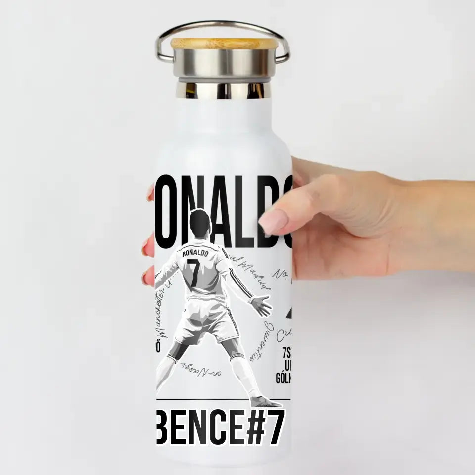 Személyre szabható Ronaldo focis ajándék kulacs gyerekeknek