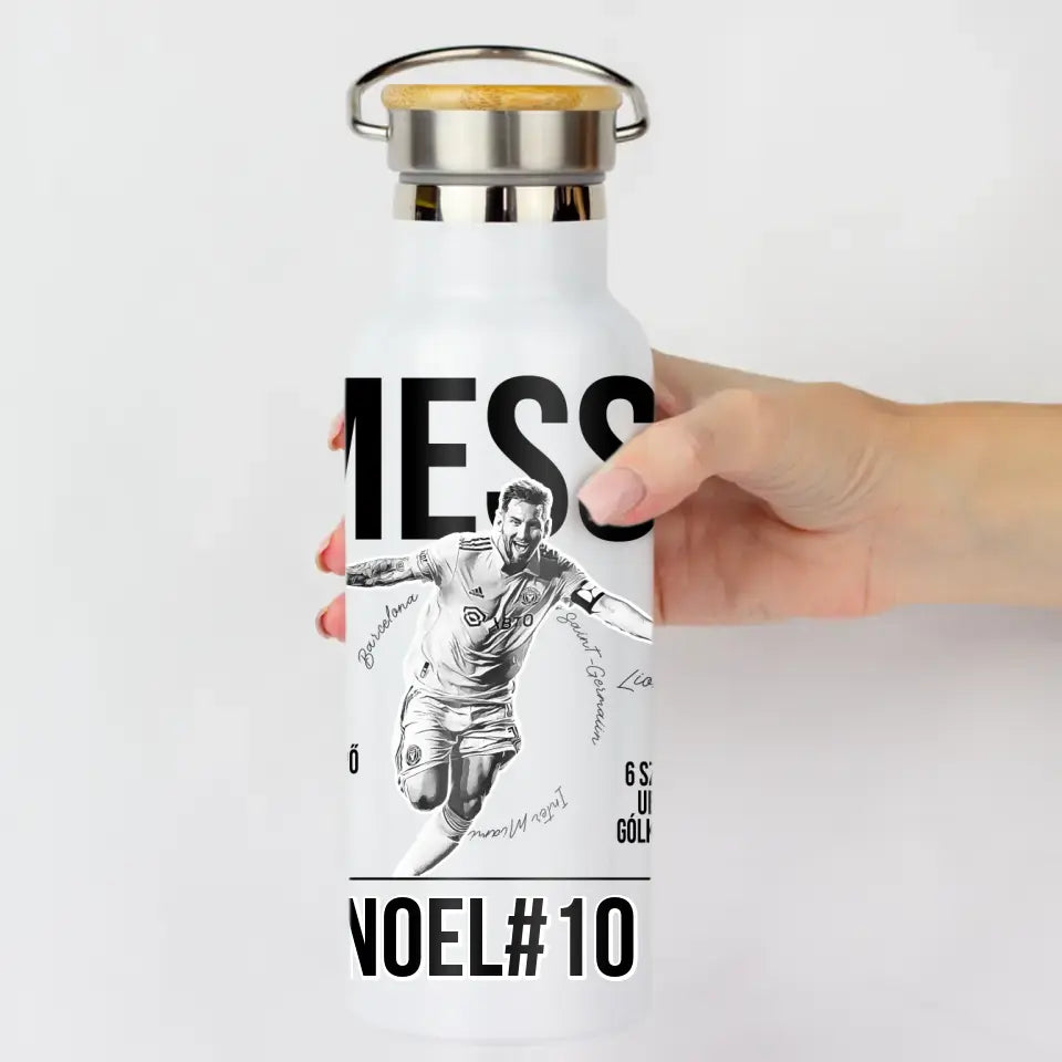 Személyre szabható Messi focis ajándék kulacs gyerekeknek