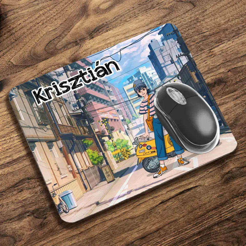 Animés egérpad saját névvel