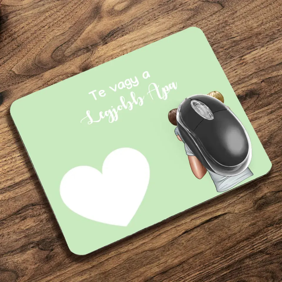 Apa két kisbabával egyedi egérpad