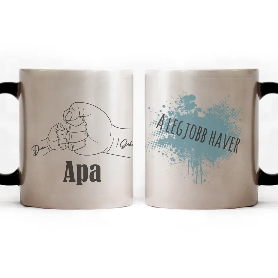 Szerkeszthető egyedi neves ajándék bögre Apáknak