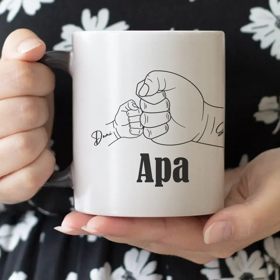 Szerkeszthető egyedi neves ajándék bögre Apáknak