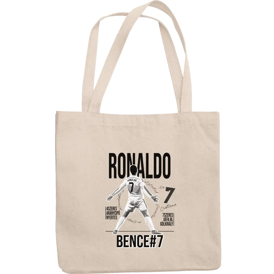 Személyre szabható ajándék focis vászontáska - Cristiano Ronaldo