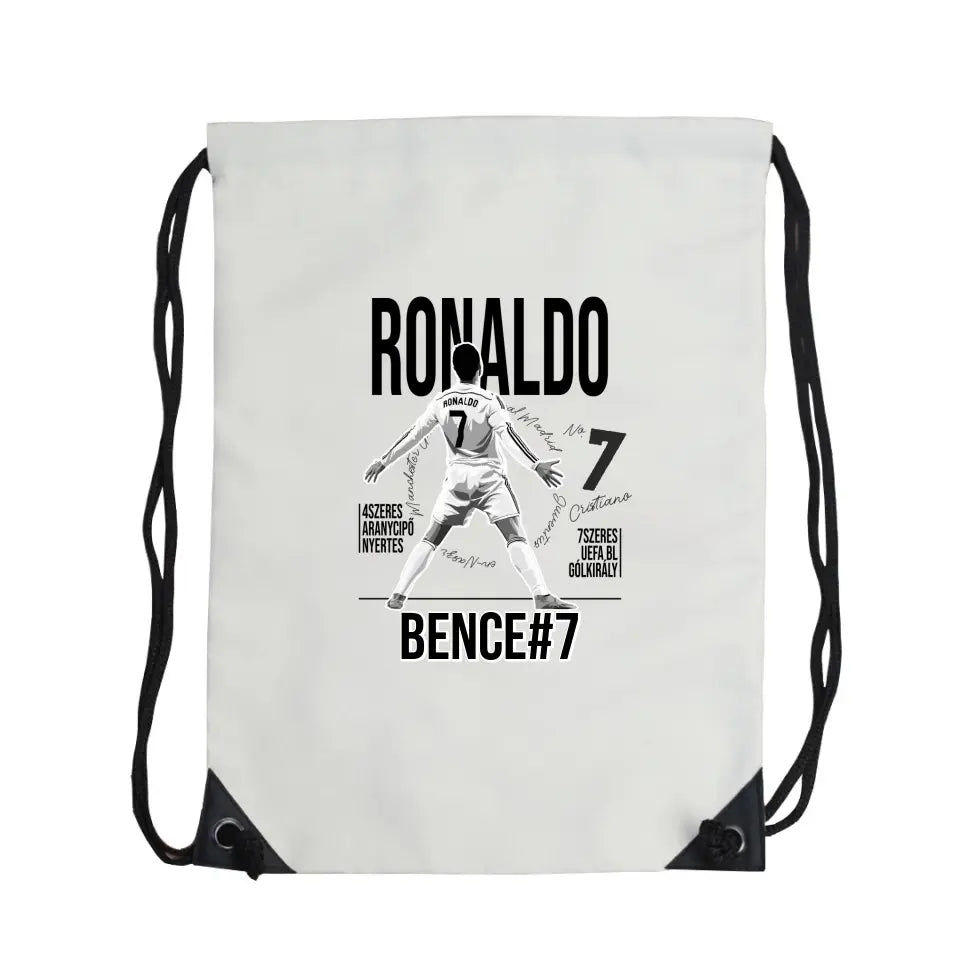 Személyre szabható ajándék focis tornazsák - Cristiano Ronaldo