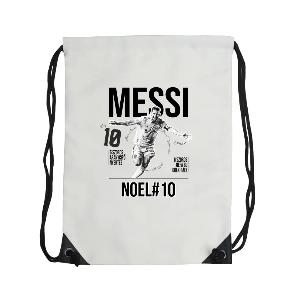 Személyre szabható ajándék focis tornazsák - Messi