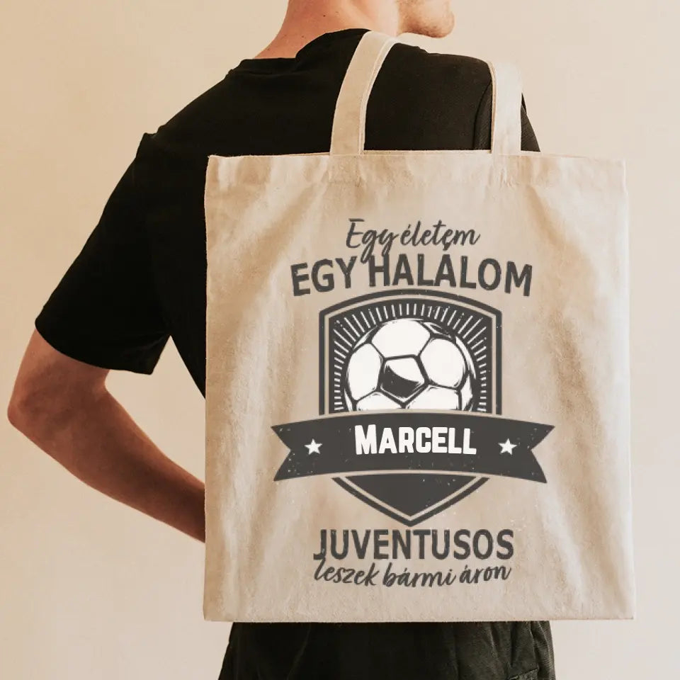 Egyedi neves Juventus focis vászontáska