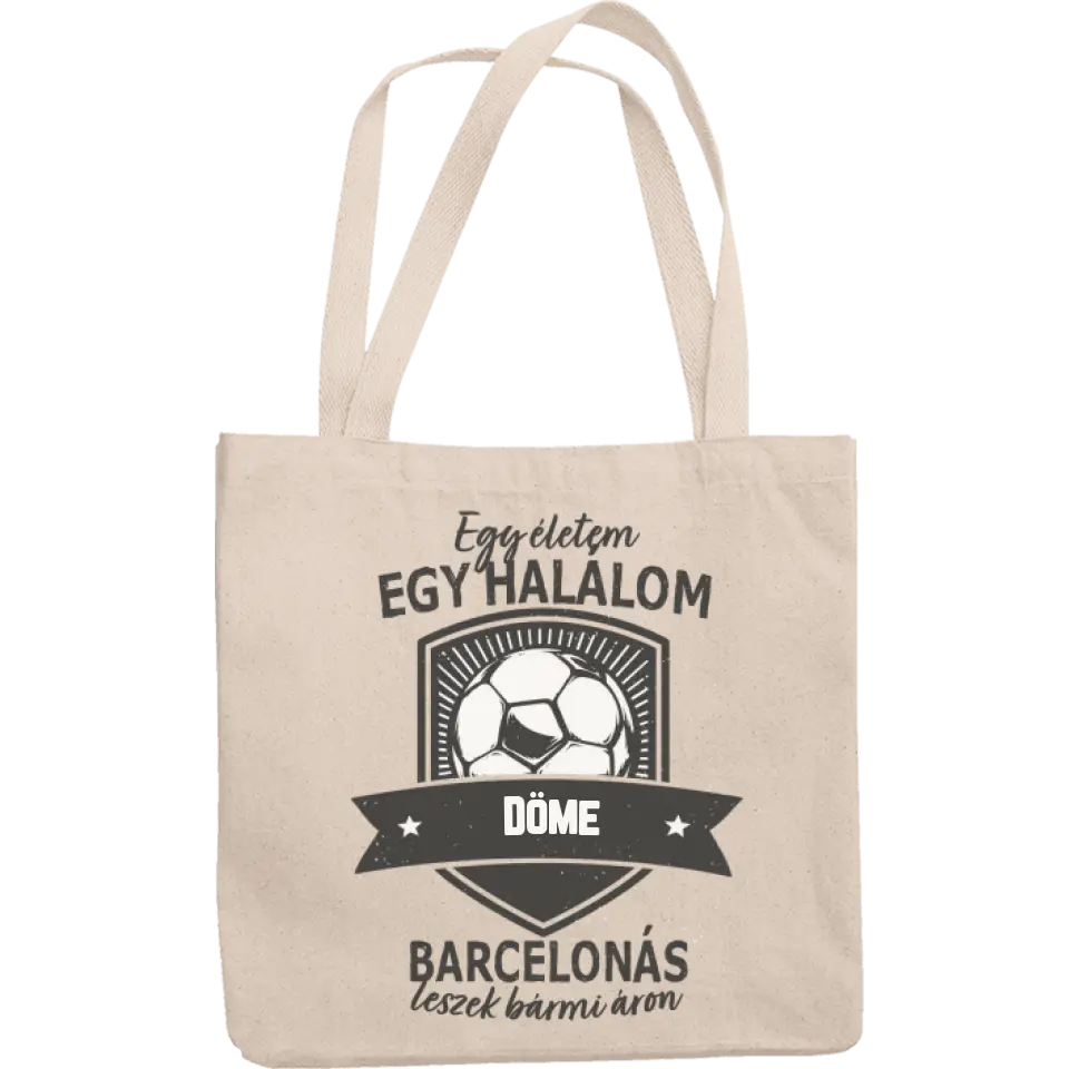 Egyedi neves Barcelona focis vászontáska