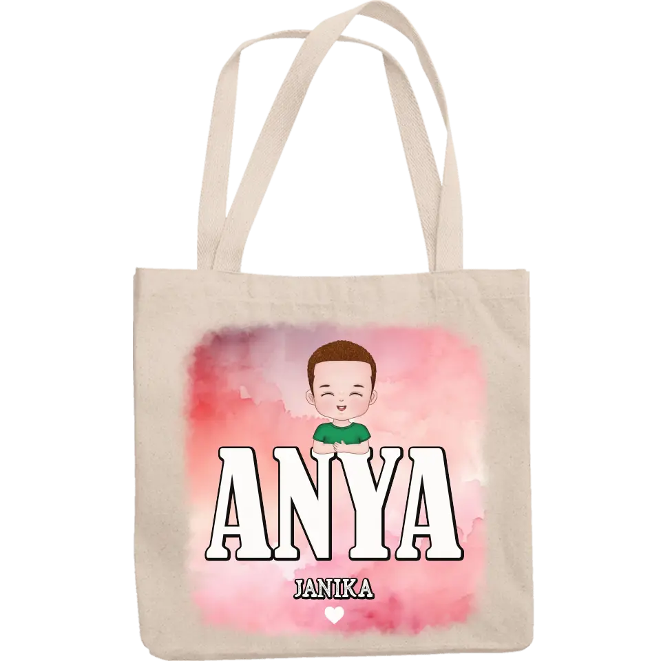 Szerkeszthető karakteres egyedi vászontáska Anya felirattal