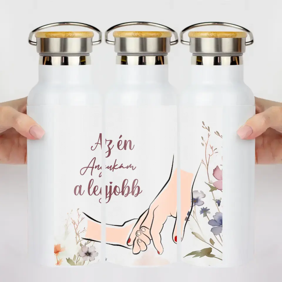 Szerkeszthető egyedi ajándék kulacs Édesanyáknak