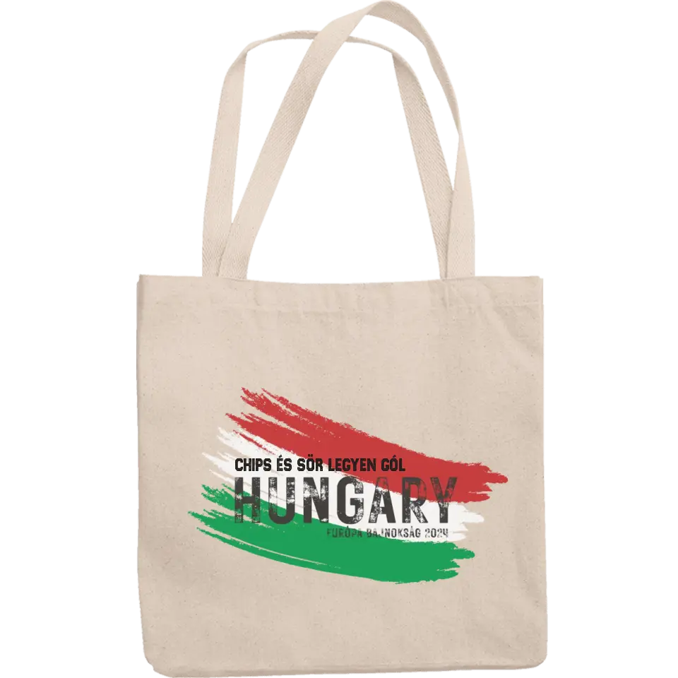 Személyre szabható Magyar zászlós focis ajándék vászontáska EB 2024