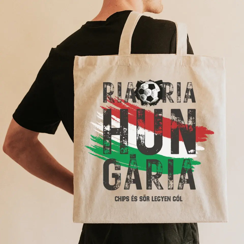 Személyre szabható EB 2024 focis ajándék vászontáska - ria ria hungária