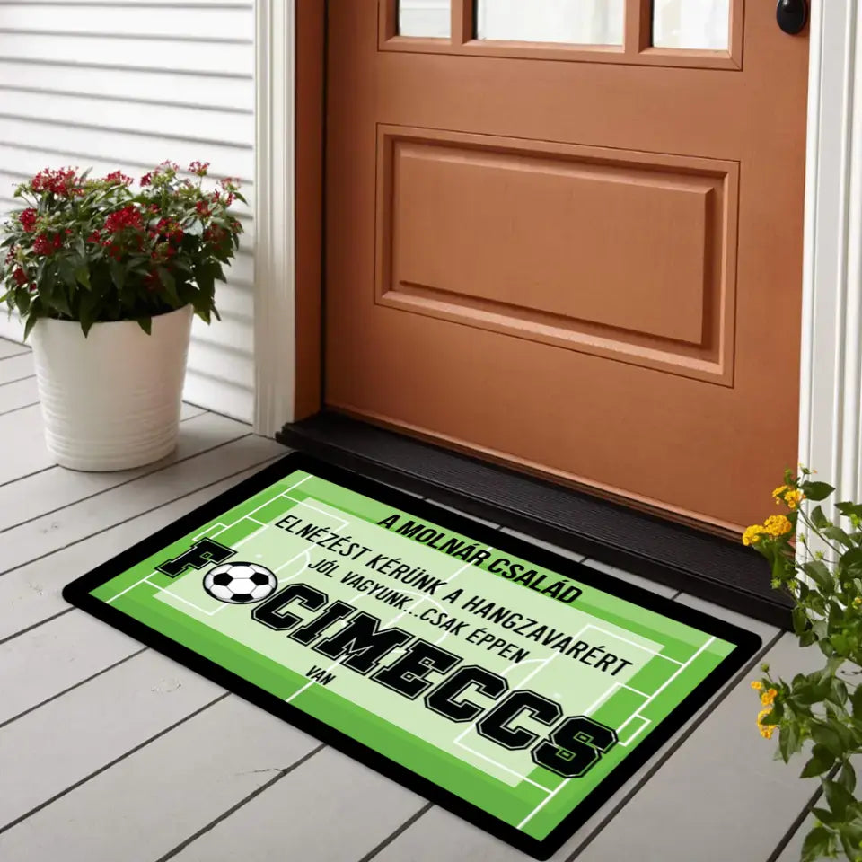 Egyedi neves lábtörlő foci szurkolóknak