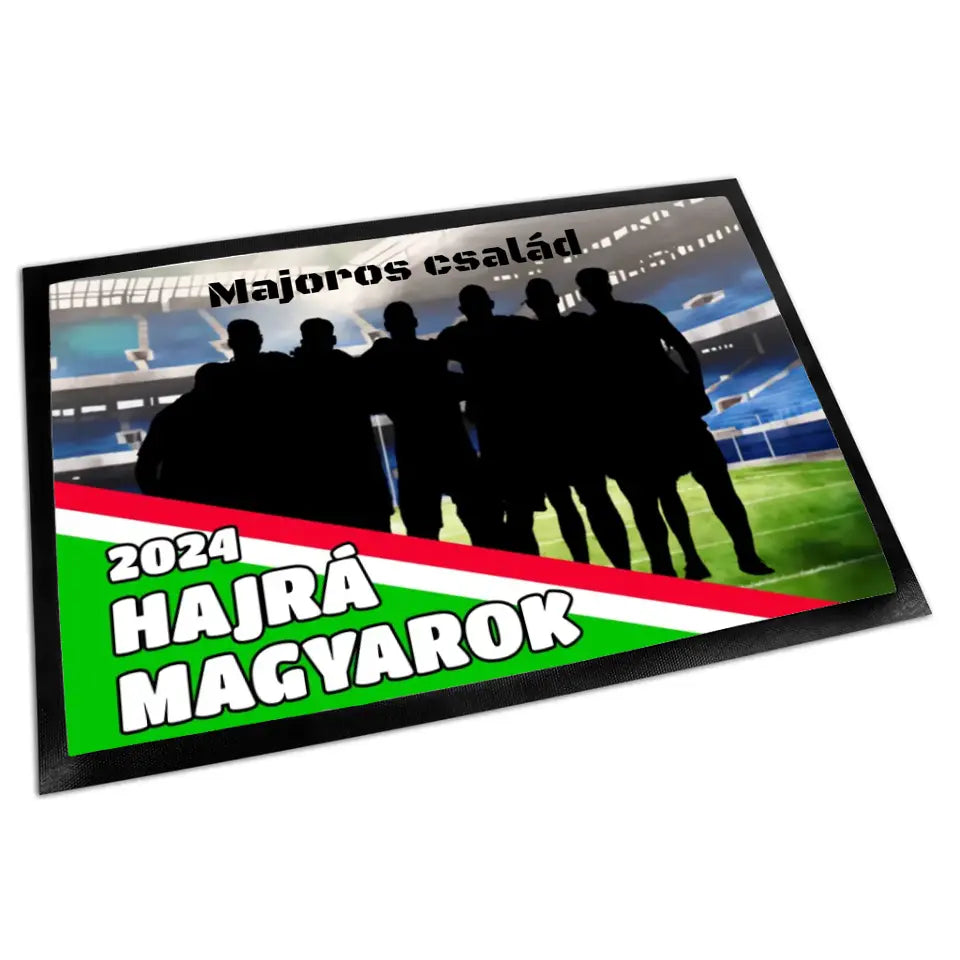 Hajrá Magyarok focis lábtörlő egyedi névvel