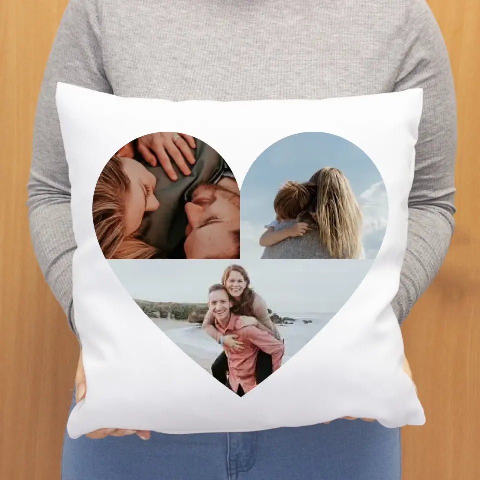 Szív alakú egyedi fényképes párna