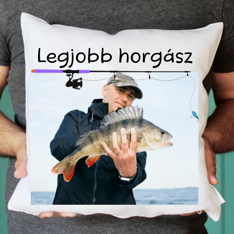 Legjobb horgász egyedi fényképes párna