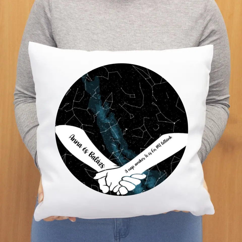Csillagtérképes párna pároknak