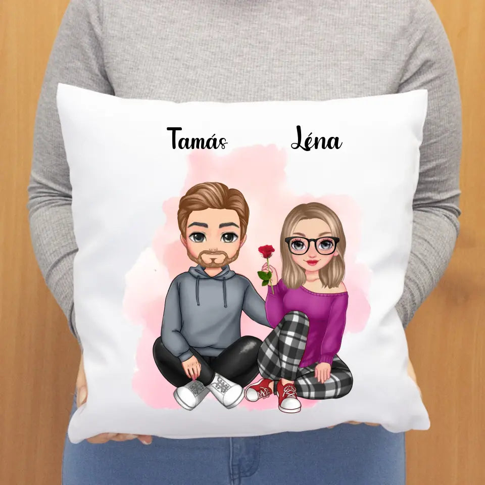 Valentin napi cuki páros párna