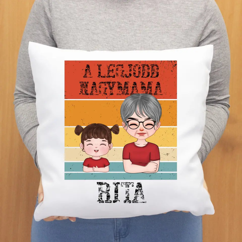 A legjobb Mama párna szerkeszthető karakterekkel