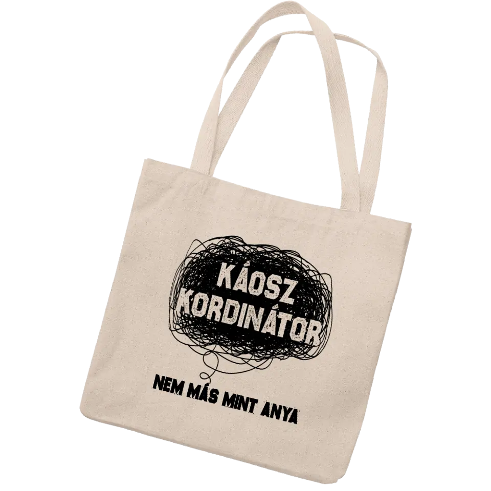 Fényképes ajándék anyukáknak- Káosz koordinátor kétoldalas vászontáska