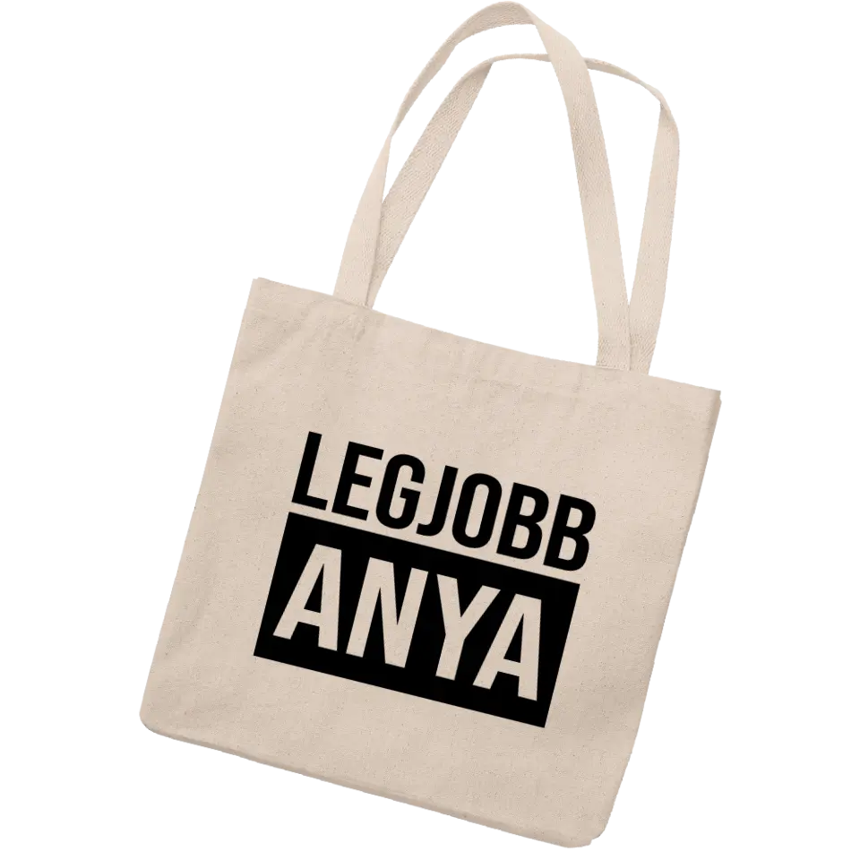 Fényképes ajándék anyukáknak- Legjobb Anya kétoldalas vászontáska