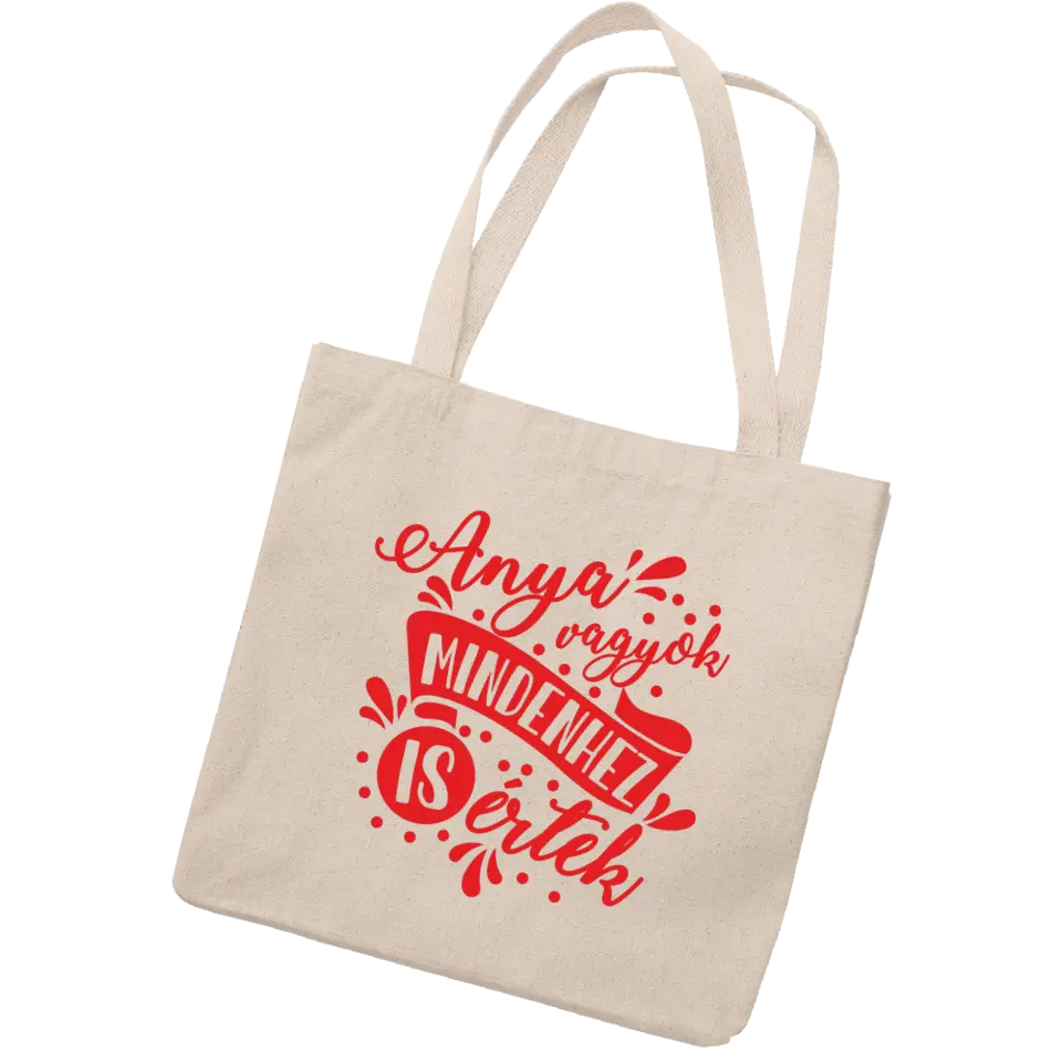 Fényképes ajándék anyukáknak- Anya mindenhez ért kétoldalas vászontáska