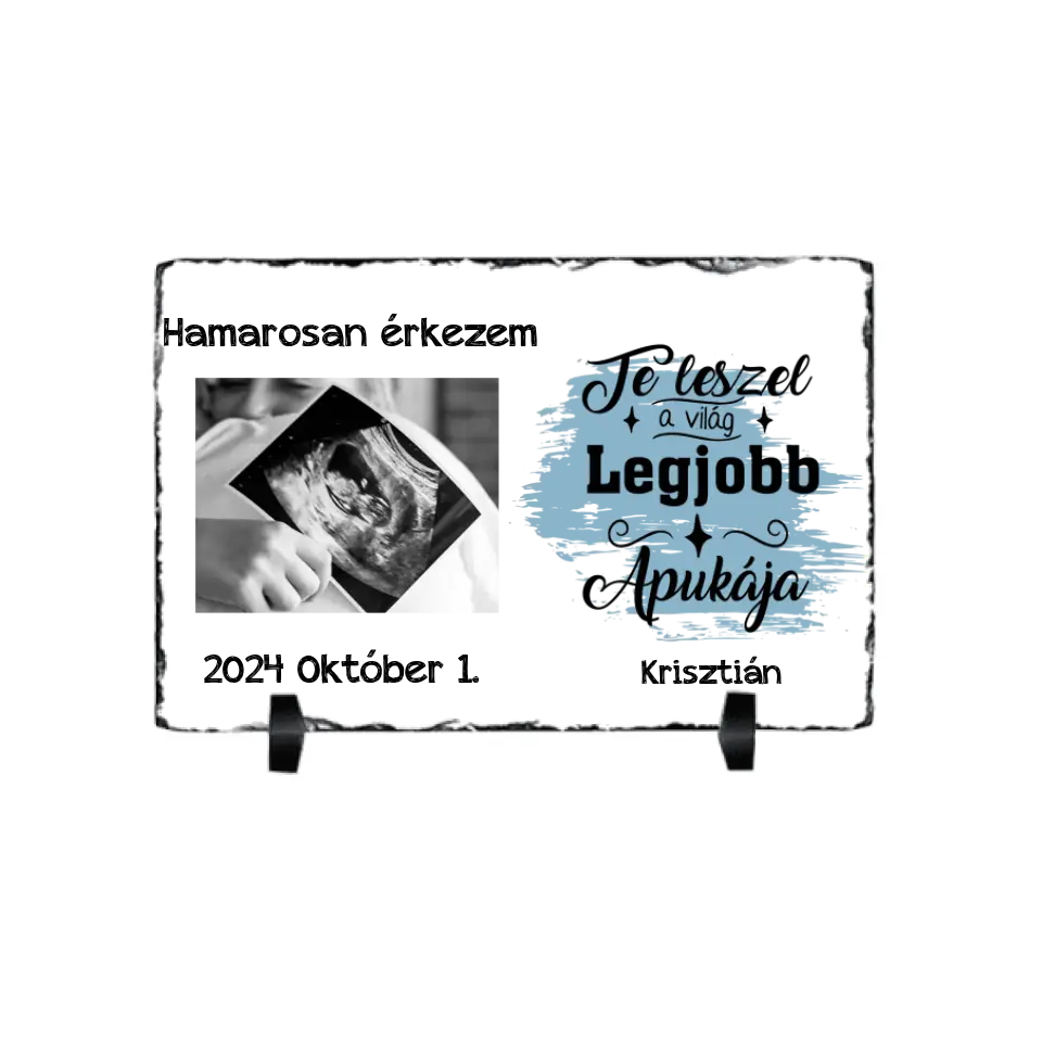 Hamarosan érkezem, ultrahang képes gránitlap leendő Apukáknak