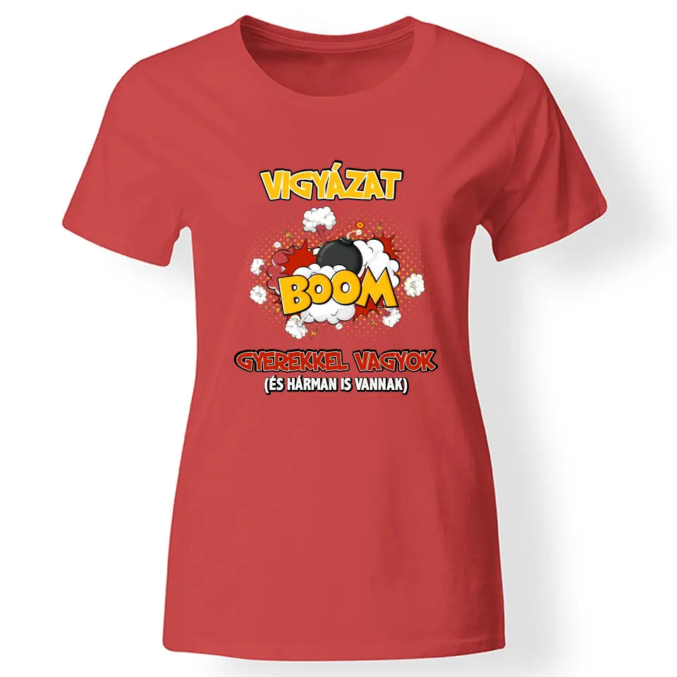 Vigyázat gyerekkel vagyok póló anyáknak