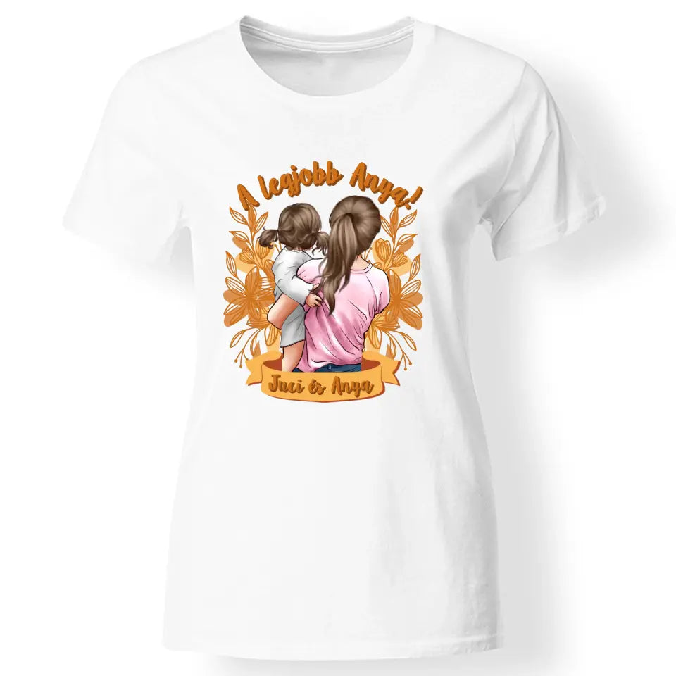 Póló anya és baba mintával fehér