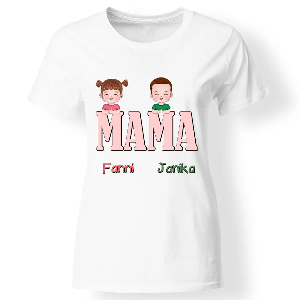 Egyedi ajándék póló Nagymamáknak, szerkeszthető karakterekkel fehér