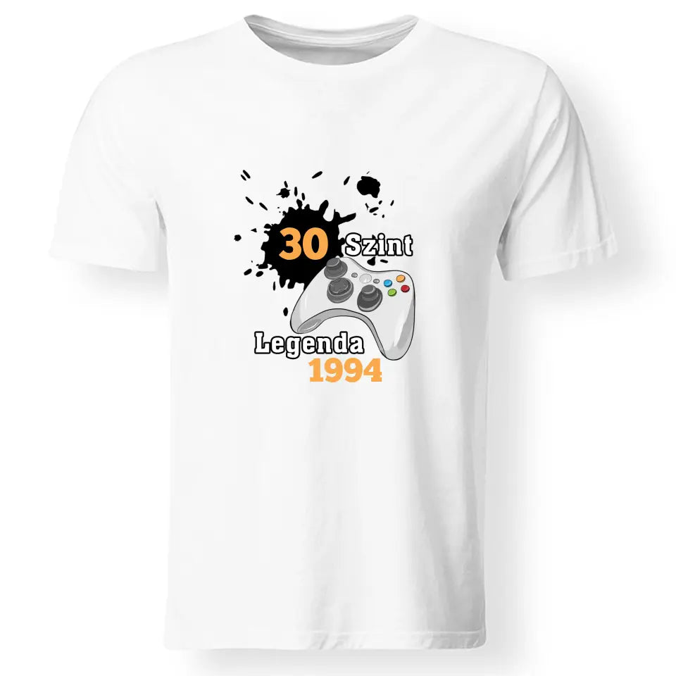 Személyre szabható születésnapi gamer póló - Férfiaknak