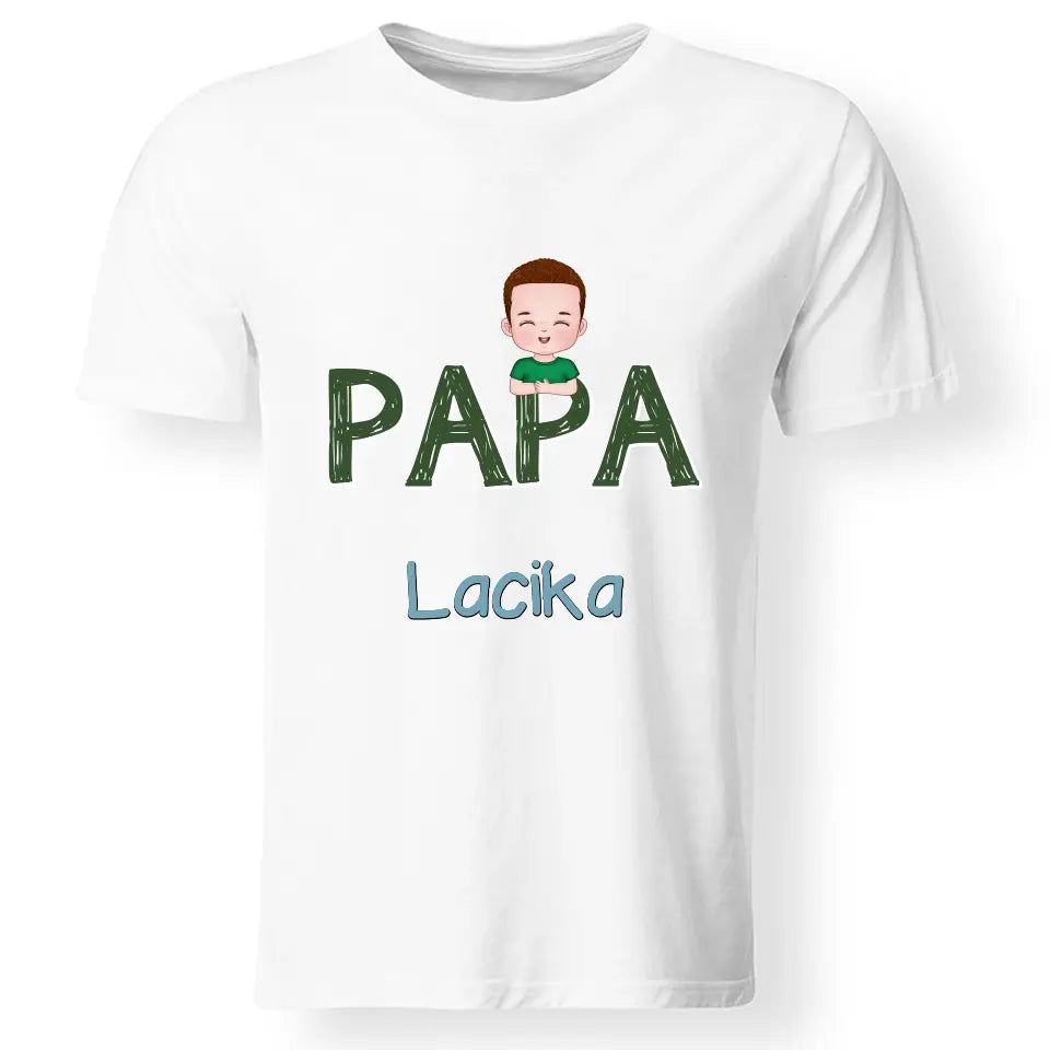 Egyedi ajándék póló Nagypapáknak, szerkeszthető karakterekkel