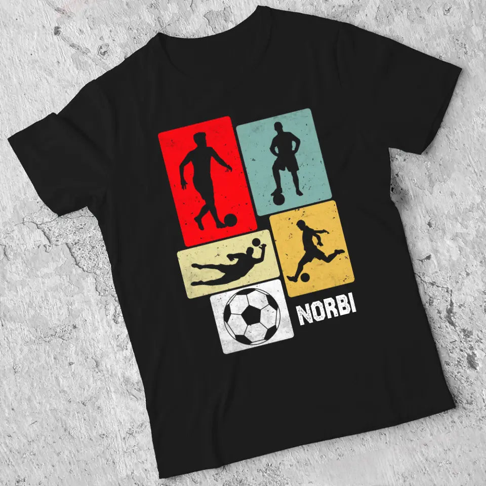 Egyedi neves foci kártyás póló férfiaknak