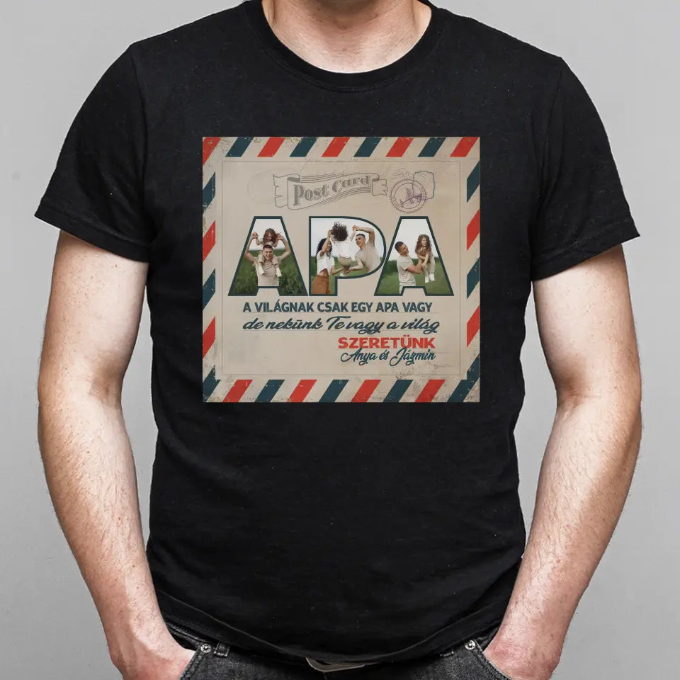 Fényképes ajándék apáknak - Apa feliratos póló