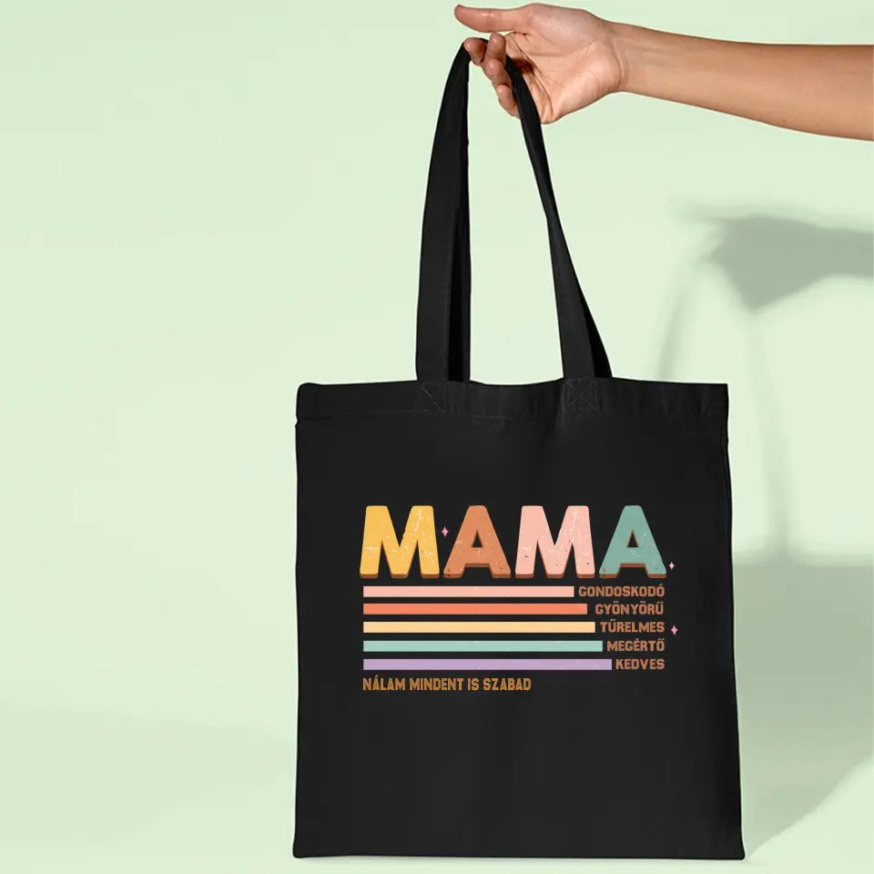 Mama jellemzős vászontáska több színben