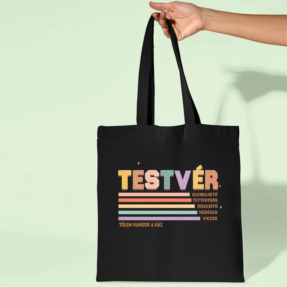 Testvér jellemzős vászontáska több színben