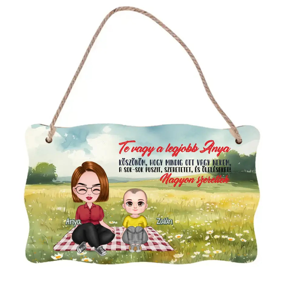 Te vagy a legjobb Anya cuki karakteres egyedi anyák napi ajándék dísztábla