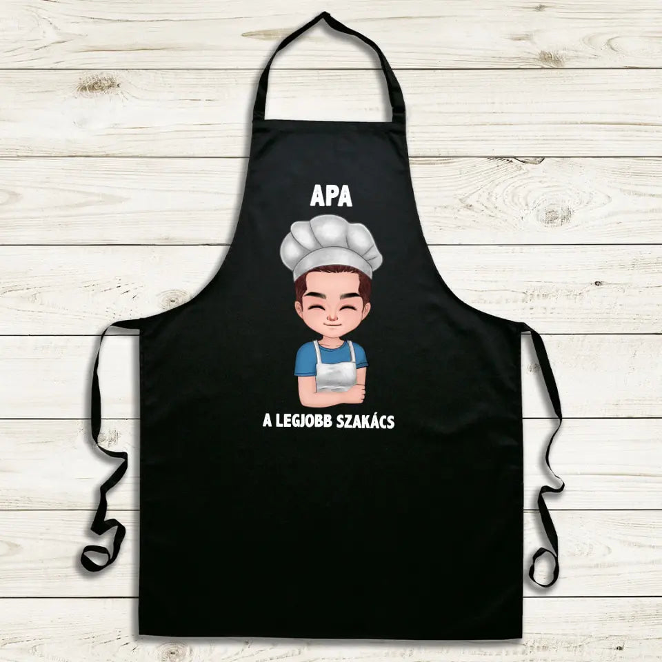 Cuki karakteres férfi fekete kötény