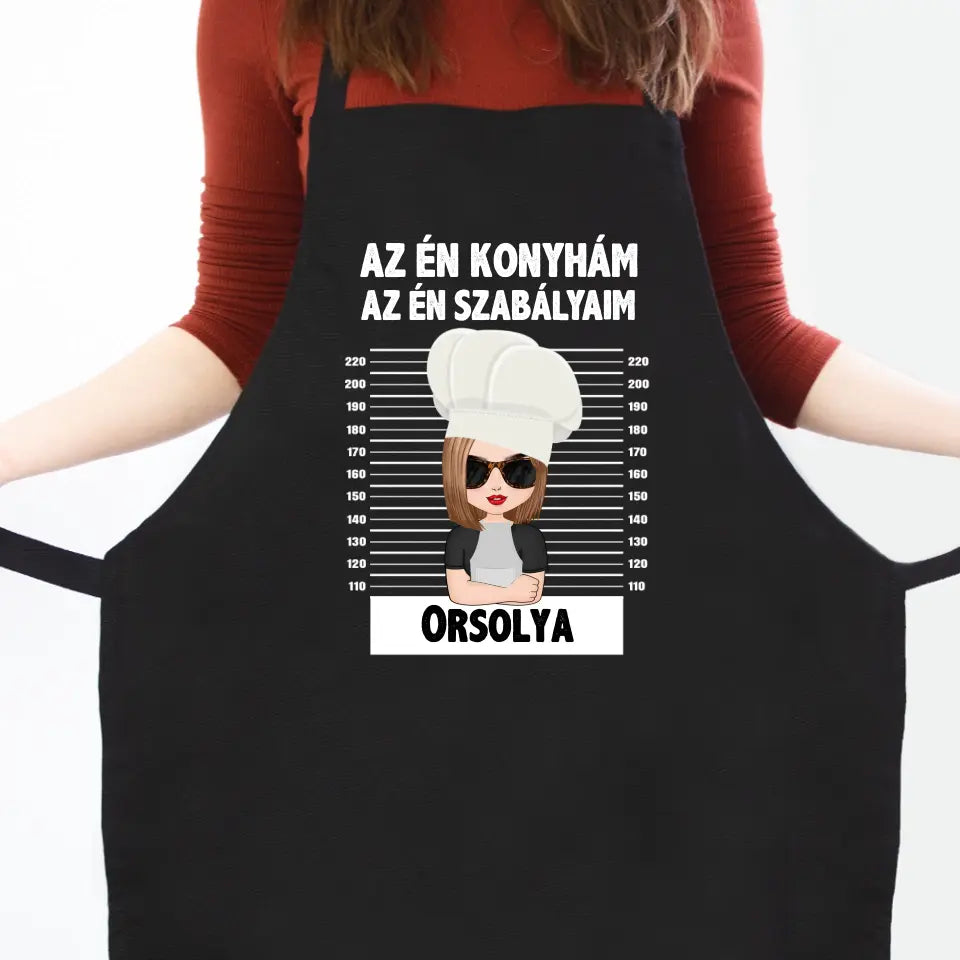 Az én konyhám az én szabályaim fekete kötény nőknek