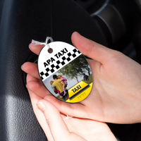 Apa taxi egyedi fényképes ovális visszapillantó dísz apák napi ajándék autóba