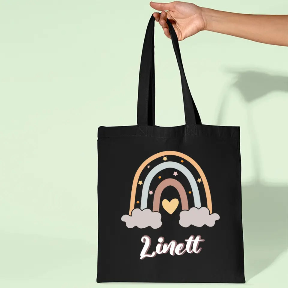 Ajándék vászontáska szivárványos mintával